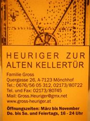 Heuriger "zur Alten Kellertür", Mönchhof Öffnungszeiten
