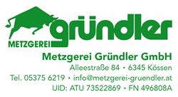 Metzgerei Gründler Kössen, Öffnungszeiten