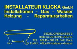 Installateur Klicka GmbH, Klosterneuburg Öffnungszeiten
