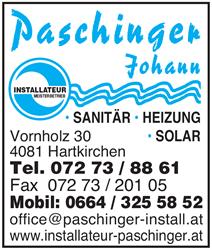 Paschinger GmbH, Hartkirchen Öffnungszeiten