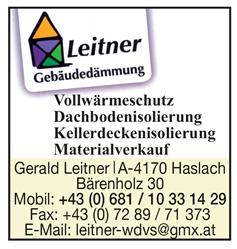 Leitner Gebäudedämmung GmbH & Co KG, Haslach an der Mühl Öffnungszeiten