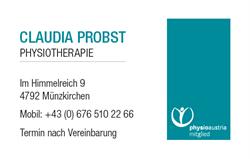 Physiotherapie Claudia Probst, Münzkirchen Öffnungszeiten