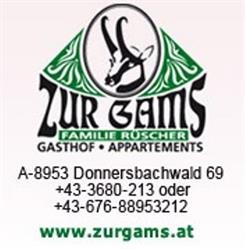 Gasthof Pension Appartements "Zur Gams", Donnersbachwald Öffnungszeiten