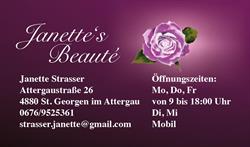 Janette's Beautè Kosmetik & Fußpflege, St. Georgen im Attergau Öffnungszeiten