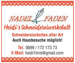 Nadel&Faden Heidi Unterluggauer, Zirl Öffnungszeiten